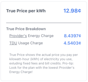 True Price Usage Charges